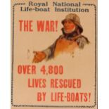 A vintage Royal National Lifeboat Institution poster, after S Rowles, "The War!, Over 4800Lives