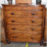 A 19th Century mahogany bow fronted chest fitted frieze drawer above four long graduated drawers,