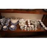 A quantity of miscellaneous porcelain, to include an early 19th Century monochrome transfer
