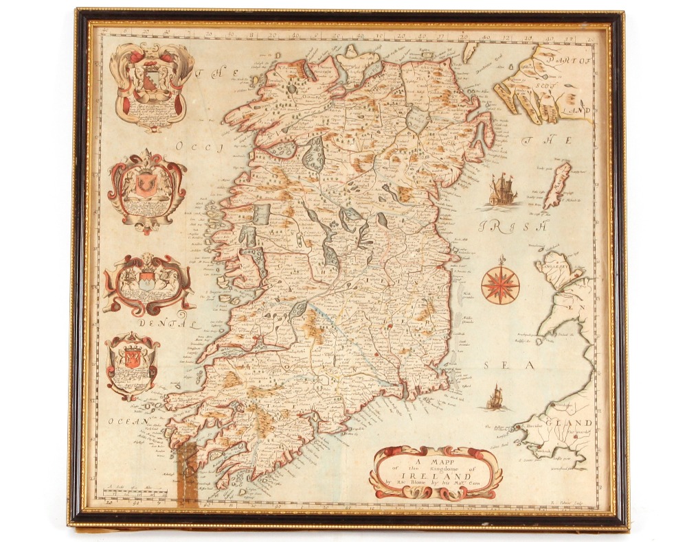 After Blome, coloured map "Of The Kingdom of Ireland" AF