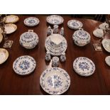 A quantity of "Blue Danube" Meissen pattern dinnerware, comprising meat plates, dinner plates,