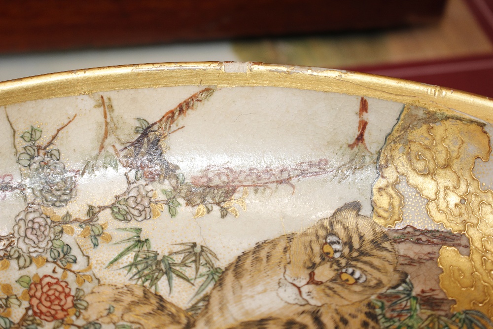 A Satsuma plate, decorated central mystical figures in a forest - some damage; a Canton plate - Image 15 of 21