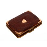 A crocodile skin and 9ct gold mounted wallet / card case possibly by Henry Marshall, London