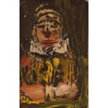 Etienne Ret, "The Clown", signed oil on board, 54cm x 34cm