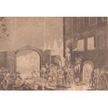 After Rigaud and Parr, four antique black and white prints, "An Attack and Lodgement on the Covert