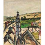 Guy Roddon 1919-2006, study of Locronon Brittany, oil on canvas laid on board, 25cm x 30cm