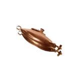 A WW1 period miniature yellow metal submarine fob