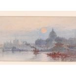 G.M., three studies of London scenes, initialled watercolours, 12cm x 19.5cm; and 20cm x 11cm