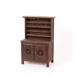 A miniature 19th Century Breton type dresser, 23cm wide x 36cm high