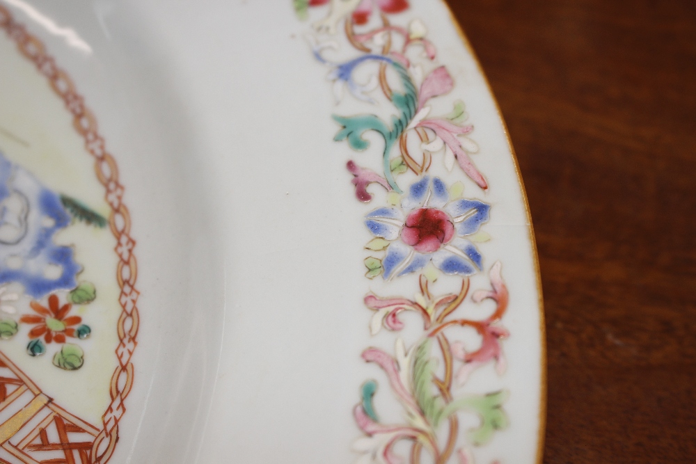 An 18th Century Chinese famille rose dish, with fighting cock decoration, 35cm dia. - Image 19 of 20