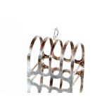 A silver four division toast rack, Charles Green & Co. Birmingham 1961