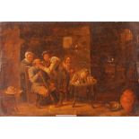 Manner of Adrein van Ostade 1610-1684, early 18th Century study of an interior scene with a