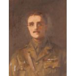 Early 20th Century English school, portrait study of an army officer, unsigned oil on canvas laid on