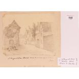 Attributed to John Raw 1771-1855, pencil drawing, St Margaret's Green Ipswich; and another of The