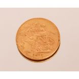 A George V gold Sovereign 1913