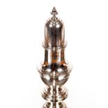 A large George V baluster silver sugar shaker, by Crichton Bros. London 1912, 23cm high, 11ozs