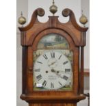 A 19th Century oak and mahogany long case clock, by Haynes of Stamford, painted dial and eight day