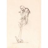 20th Century school, Crucifixion scene, unsigned pencil drawing 19.5cm x 15cm