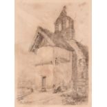 John Sell Cotman, etching of The west End of Braysworth Church, 31.5cm x 23cm