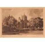 Leonard Russell Squirrell, pencil signed aquatint with etching, Ipswich School, limited edition 14/