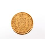 An 1852 gold Sovereign