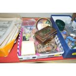 A box containing compacts, tin box, dolls house ac