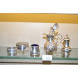A quantity of mixed silver to include a cream jug,