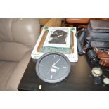 Two as new wall clocks depicting dogs; and one oth