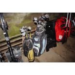 Two golf bags and contents