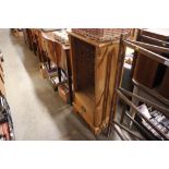 A pine wine rack fitted single drawer below