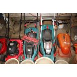 Two Bosch lawn mower - one electric - one lacking