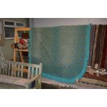 An approx 8' x 6' blue patterned throw