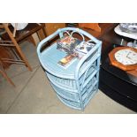 A wicker and cane three drawer chest