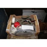 A box of plumbing tools