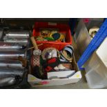 A box containing various sundry items to include p