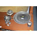 A quantity of silver plated items to include two t