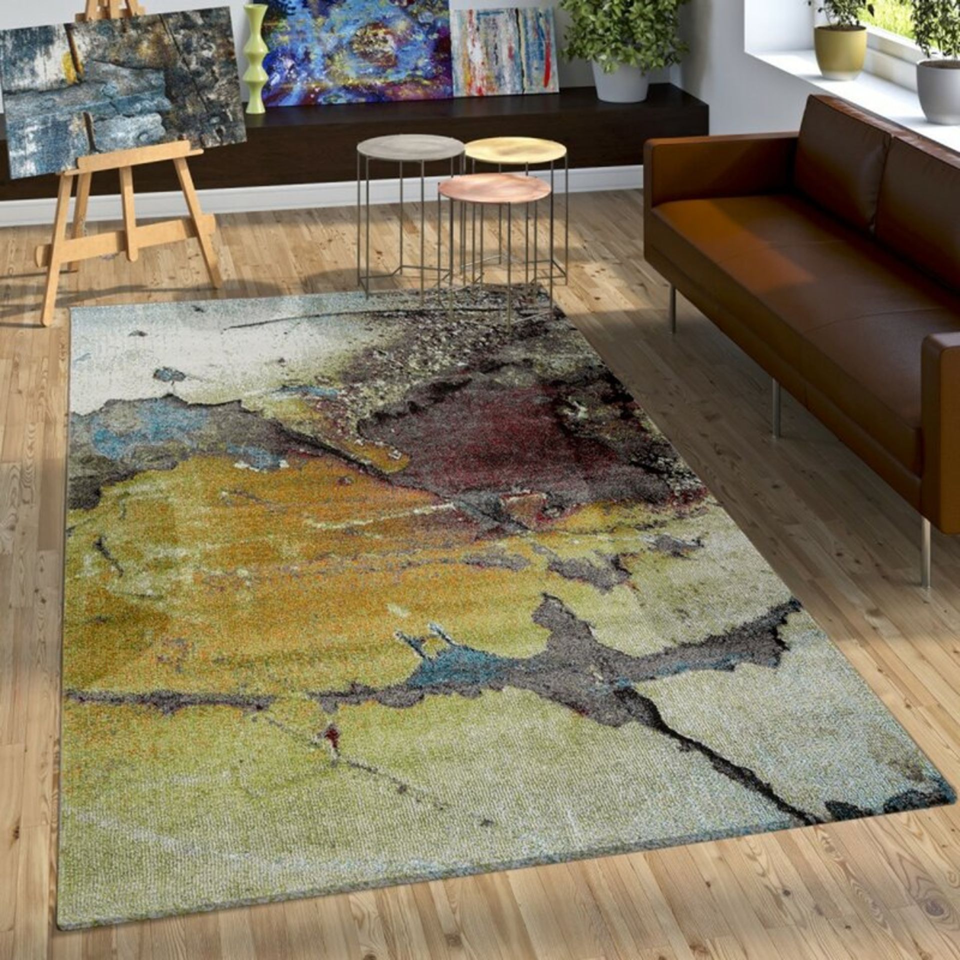 Rutledge Yellow/Grey Rug,