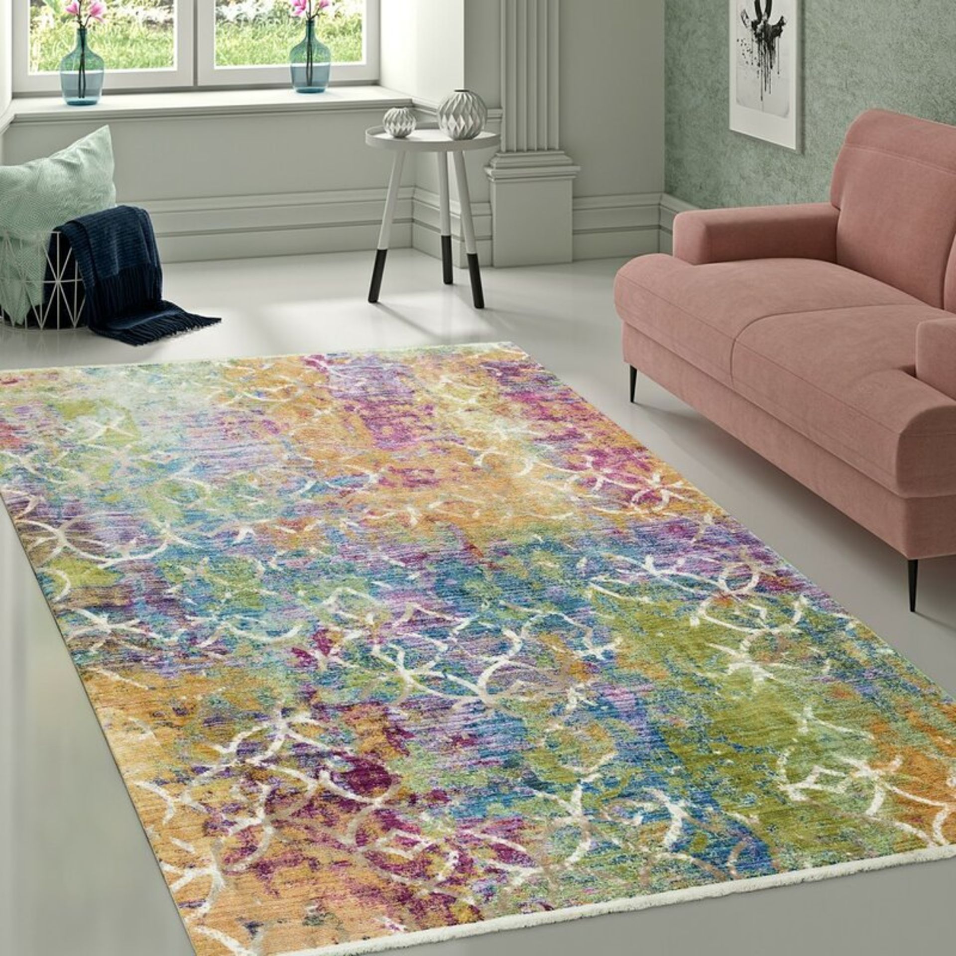 Corringham Green/Purple/Yellow Rug by World Menagerie