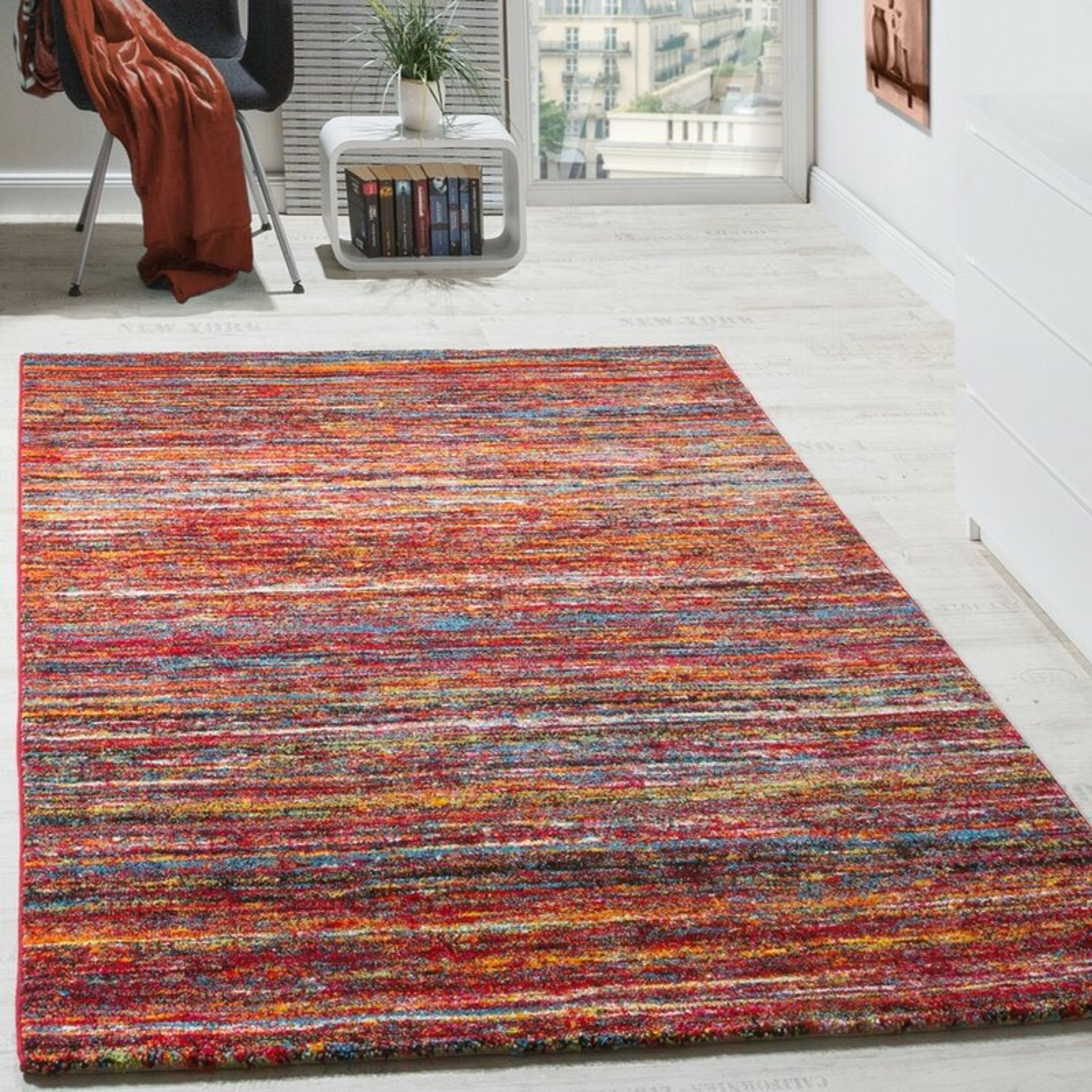 Coleshill Flatweave Red Rug by Longweave 120 x 170cm