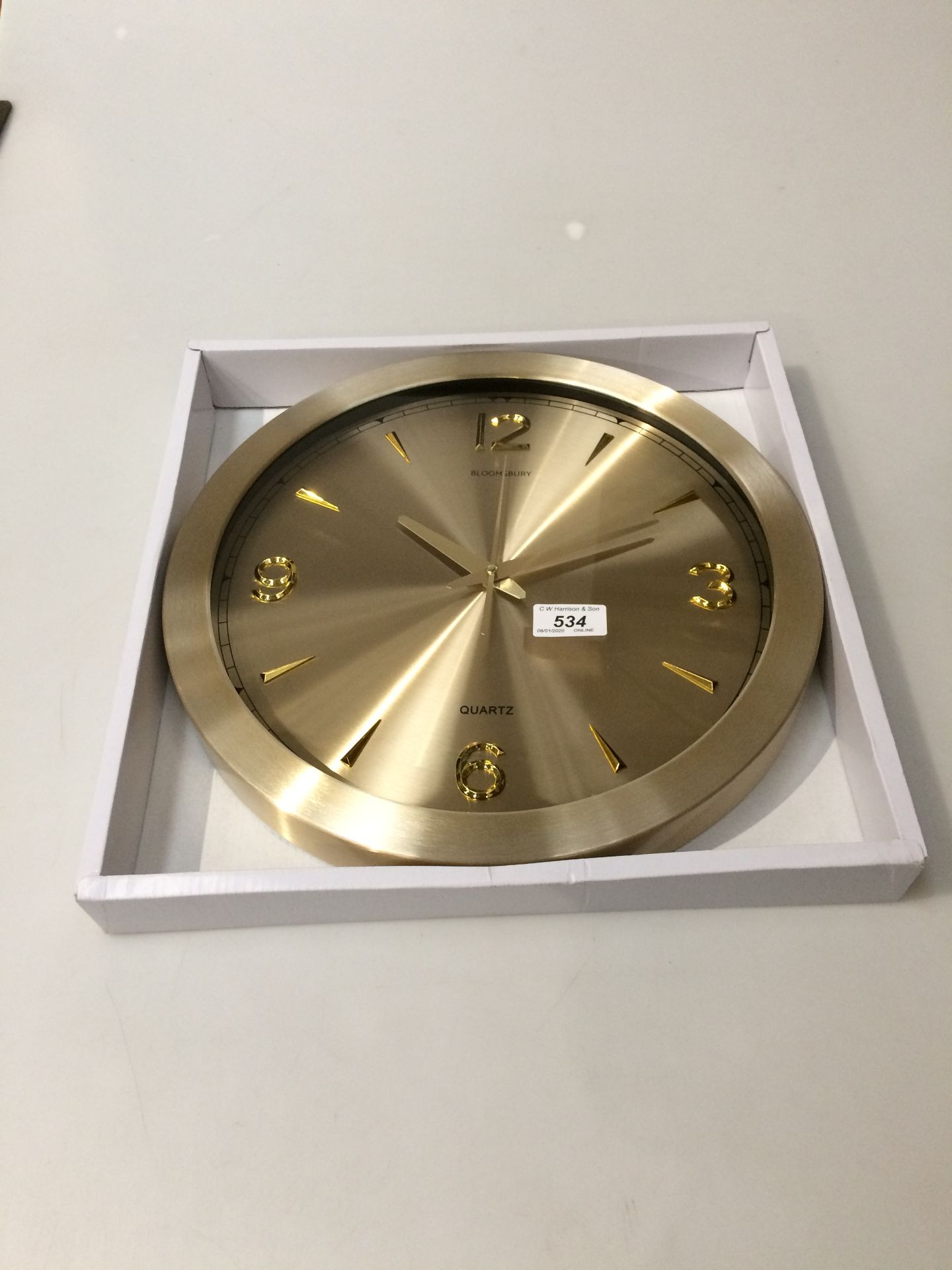 Interiors by Premier ELKO Wall Clock in Gold Effect Finish