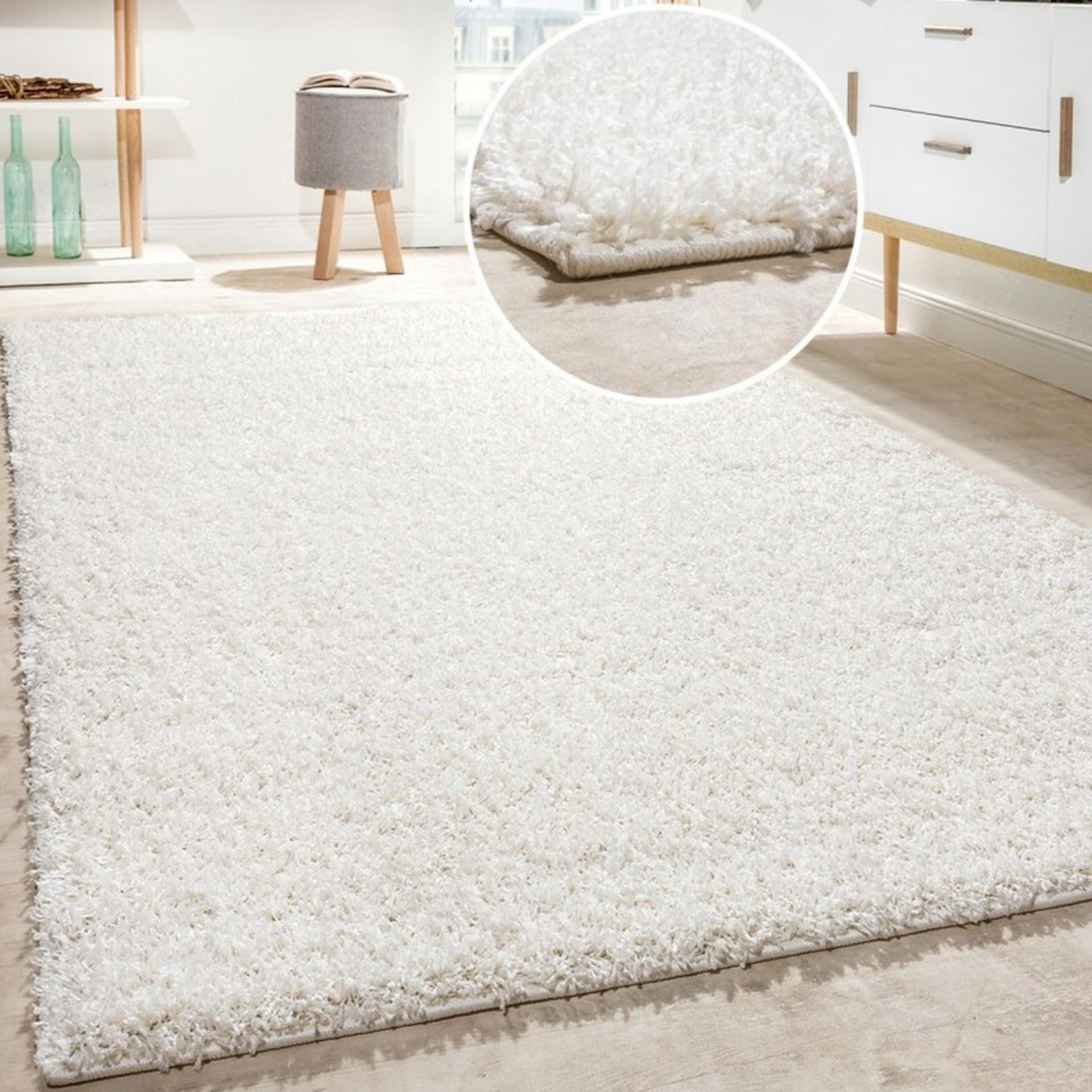 Epperson Shag Cream Rug by Longweave,