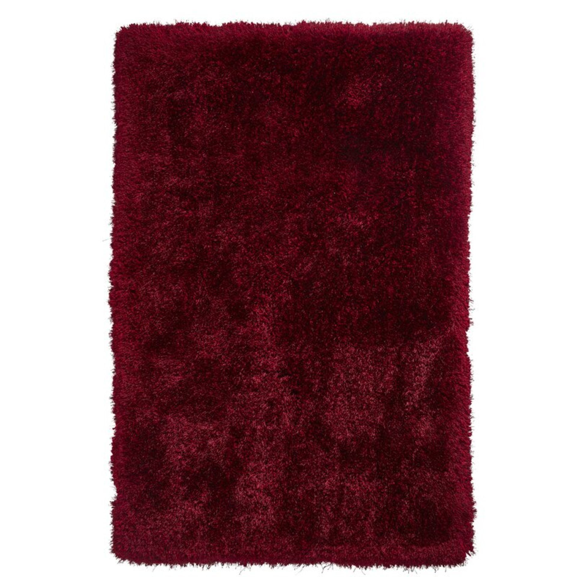 France Handmade Shag Dark Red Rug by Longweave,