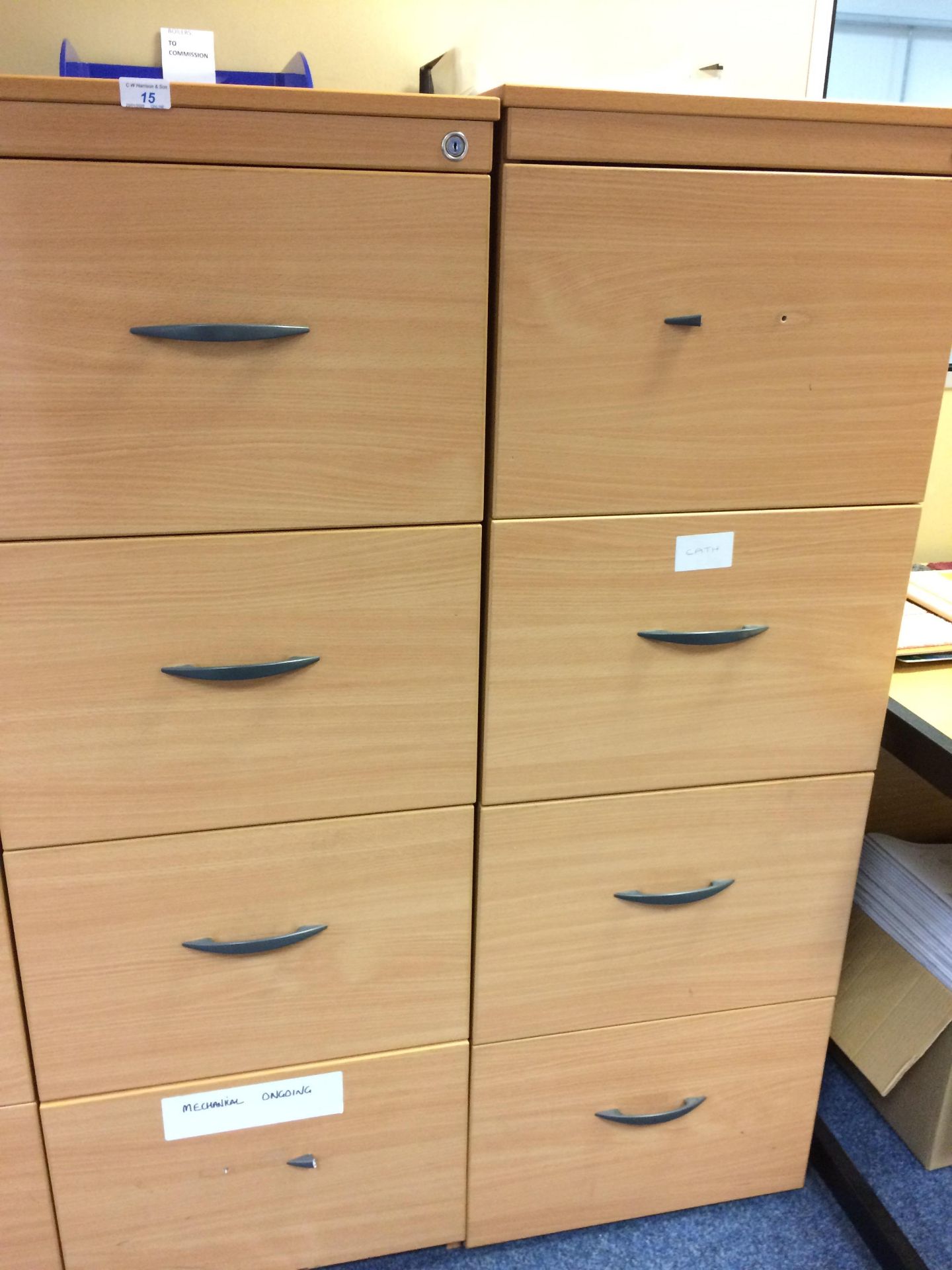 2 x 4 drawer wooden filing cabinets (2 h