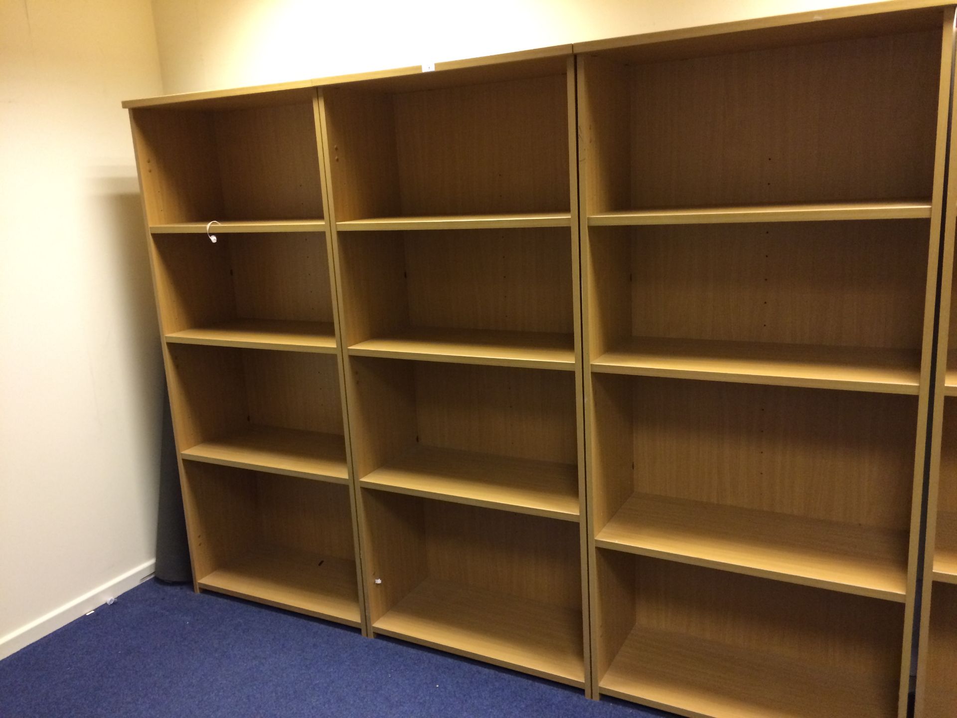 3 x 4 shelf pine bookcases 180cm high x 80cm wide (location Bradford please see lot 1A for further