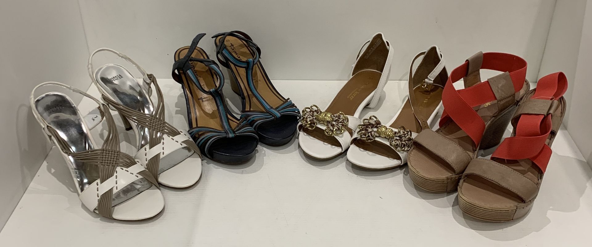 4 x pairs of ladies sandals by Mode in Pelle, Marco Tozzi,