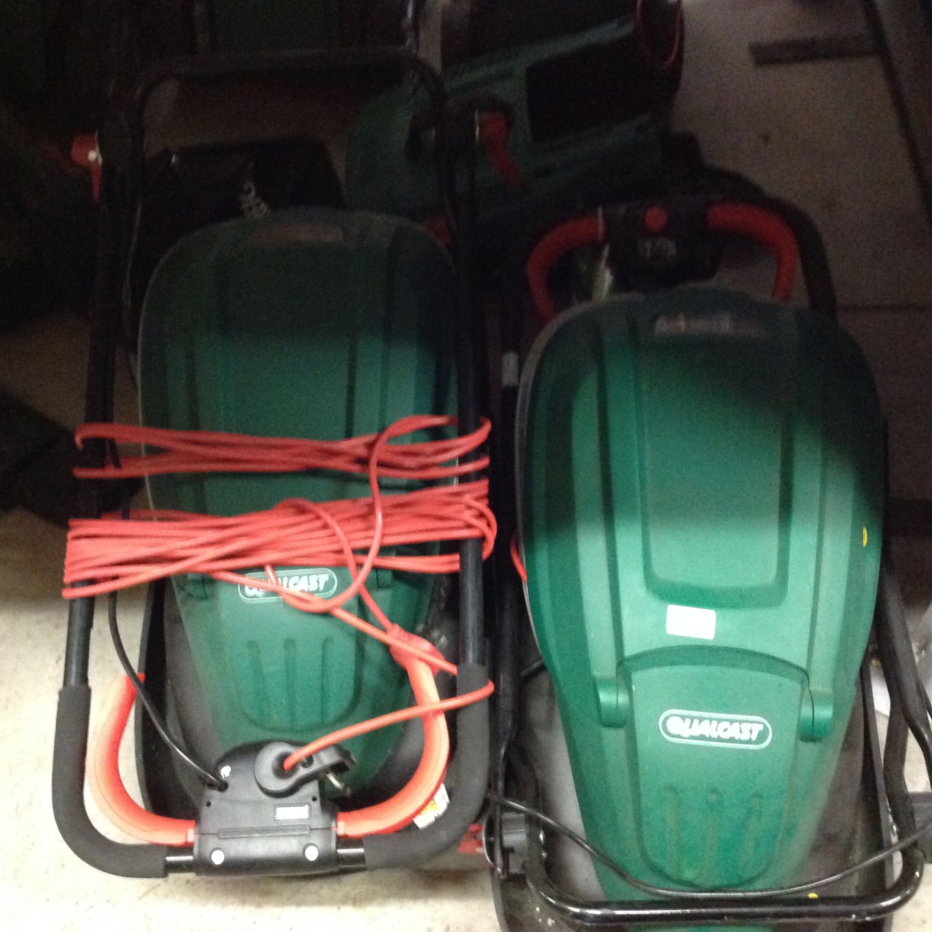 2 x Qualcast 1500w hover lawnmowers