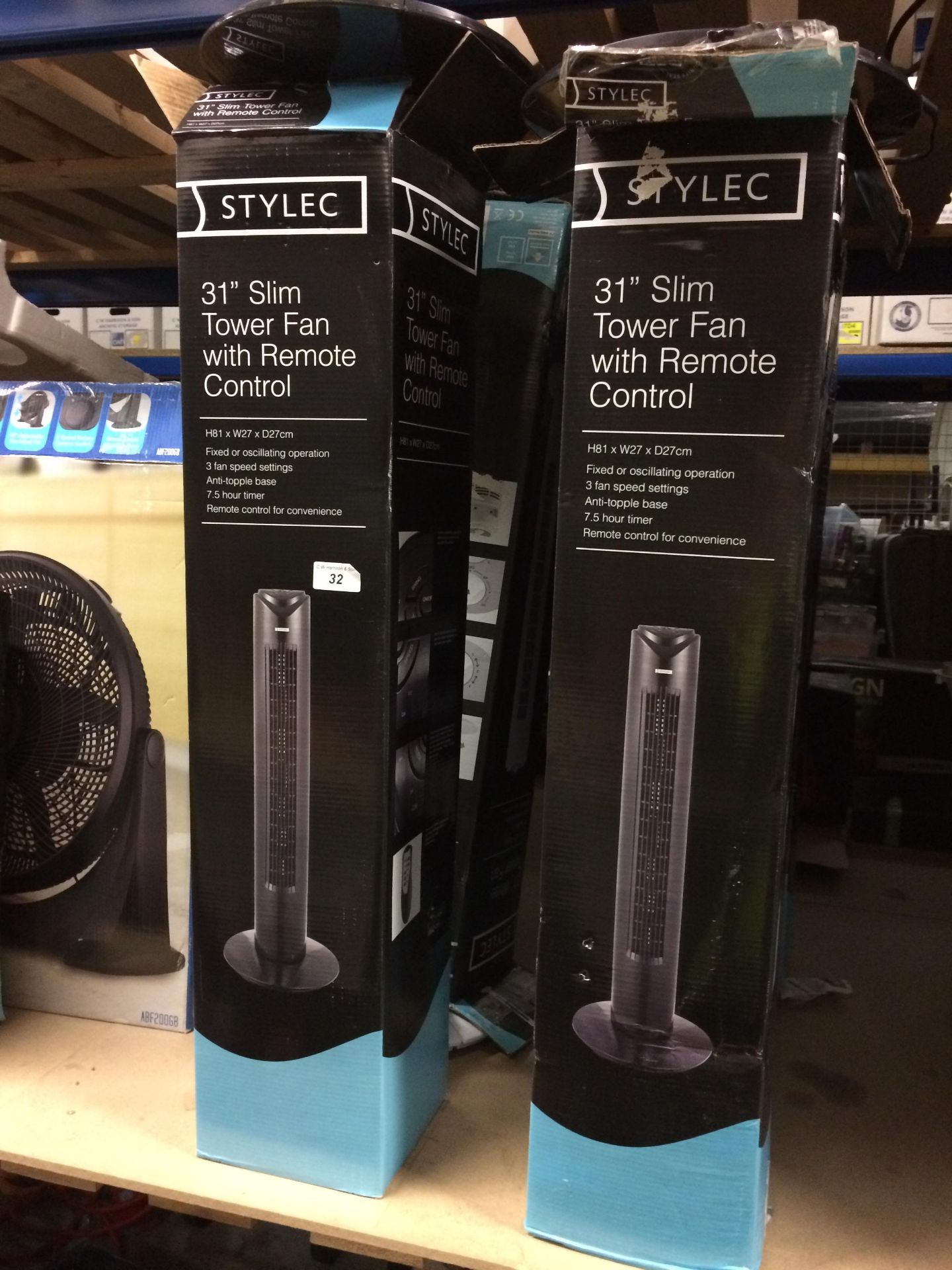 7 x Stylec 31" tower fans - parts only,