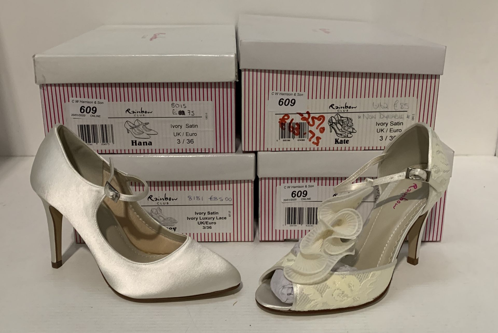 4 x pairs of children's bridesmaid shoes by Rainbow Club - size 3/36