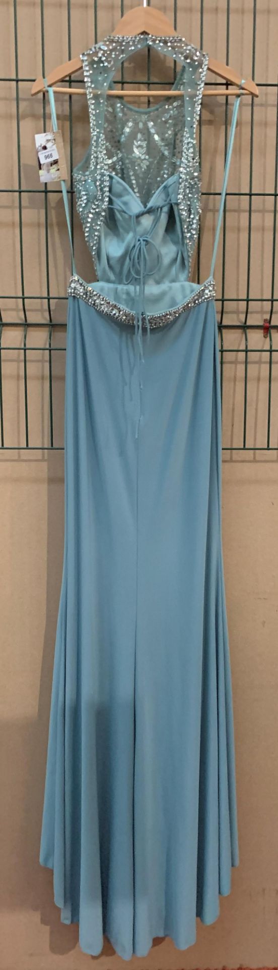 A bridesmaid/prom dress by Tiffanys, Samira, duck egg, size 8, - Image 2 of 2