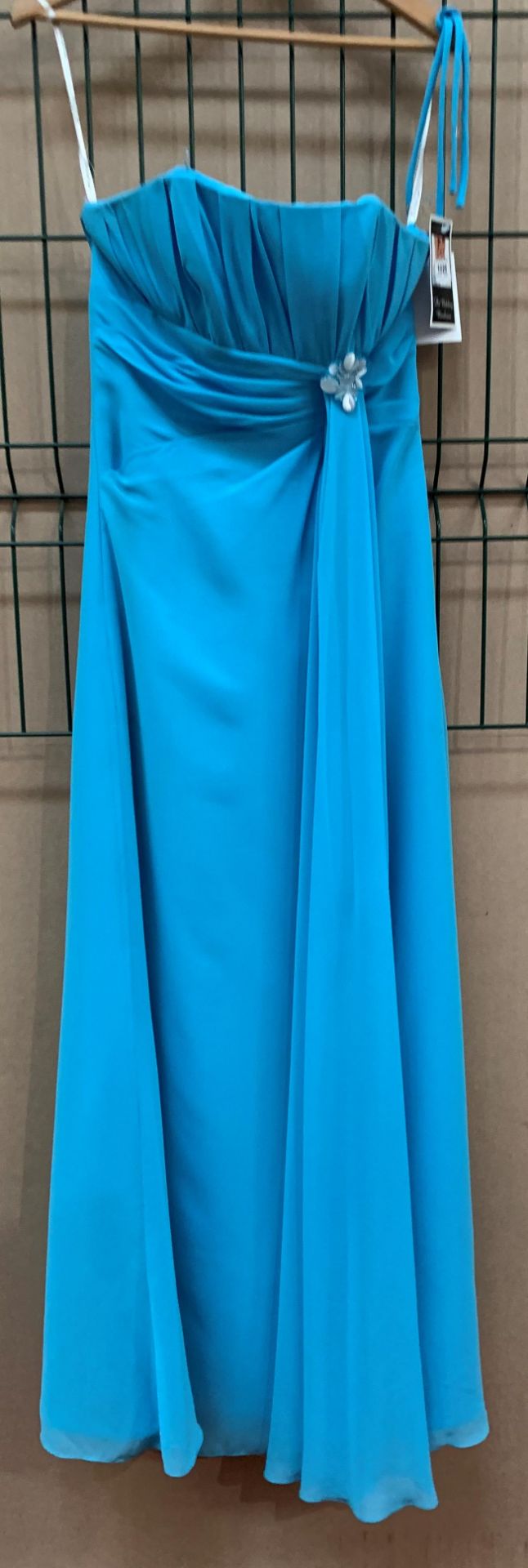 A bridesmaid/prom dress by Alexia Designs, model 4002, turquoise, size 8,
